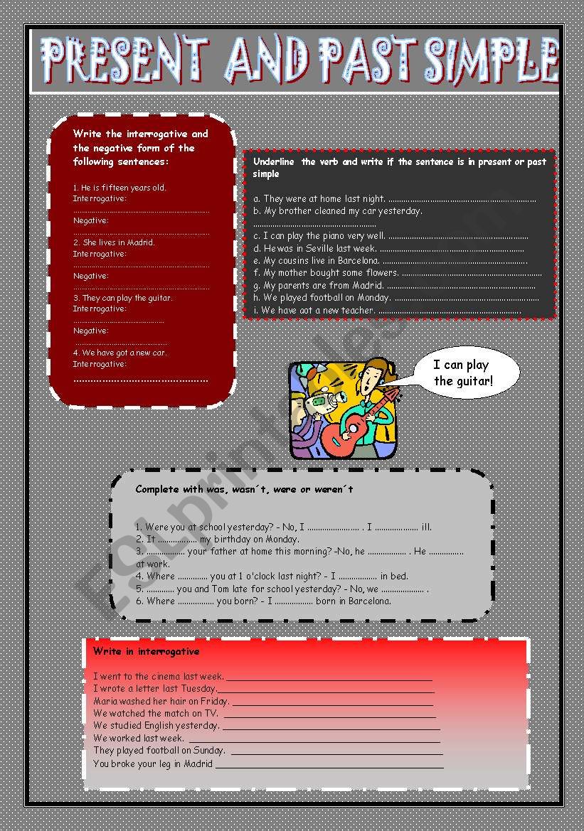 PRESENT AND PAST SIMPLE worksheet