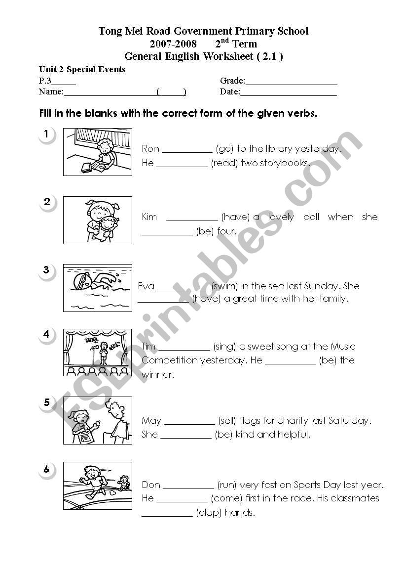 Tense Worksheet worksheet