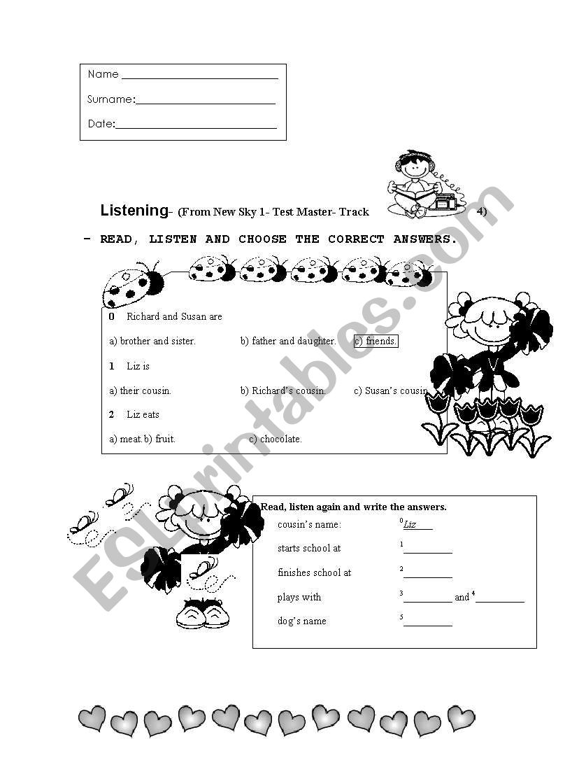 tEST ON PRESENT SIMPLE worksheet