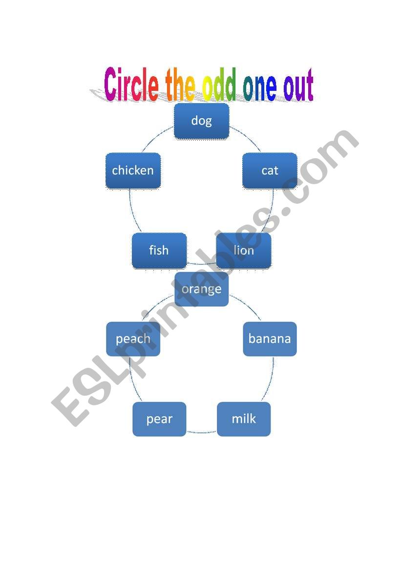 the odd one out worksheet