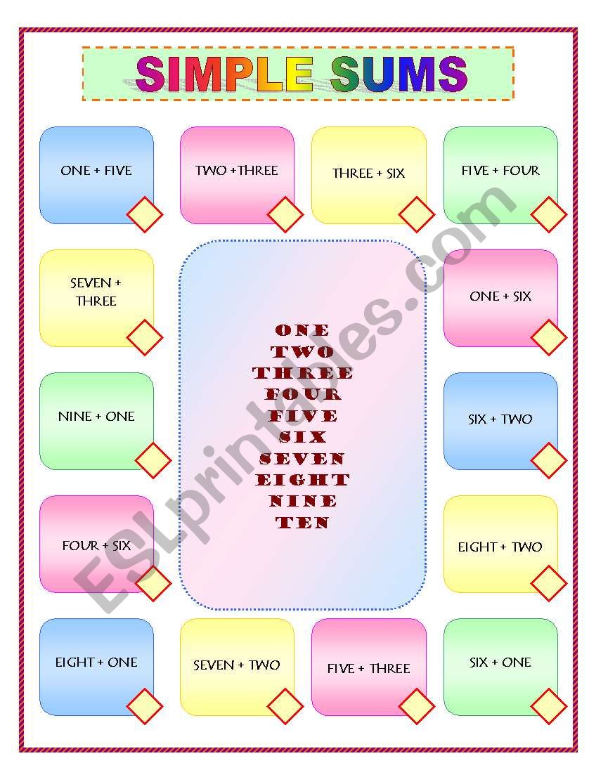 SIMPLE SUMS worksheet