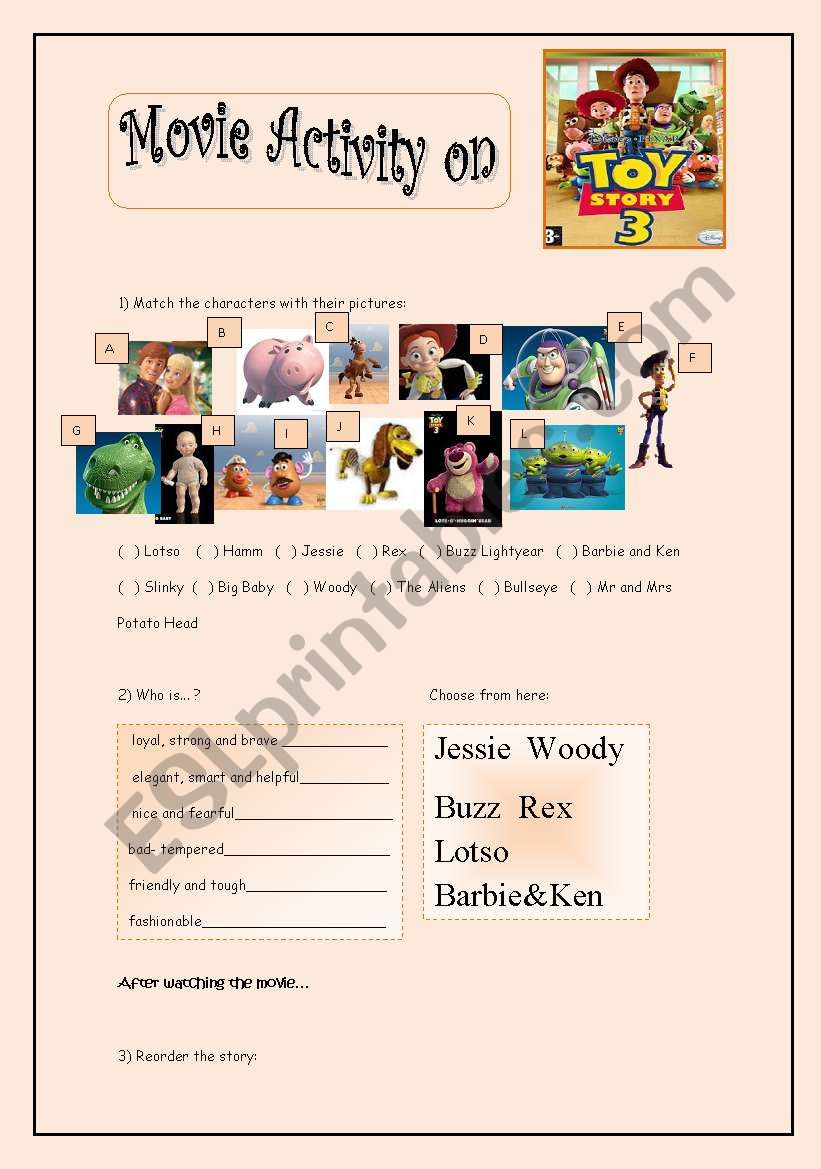 Toy Story Movie Activity worksheet