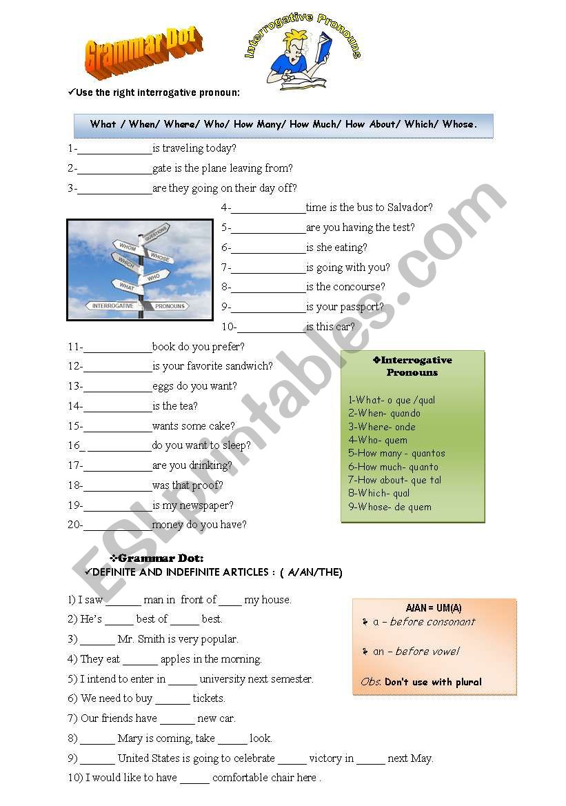Interrogative Pronouns worksheet