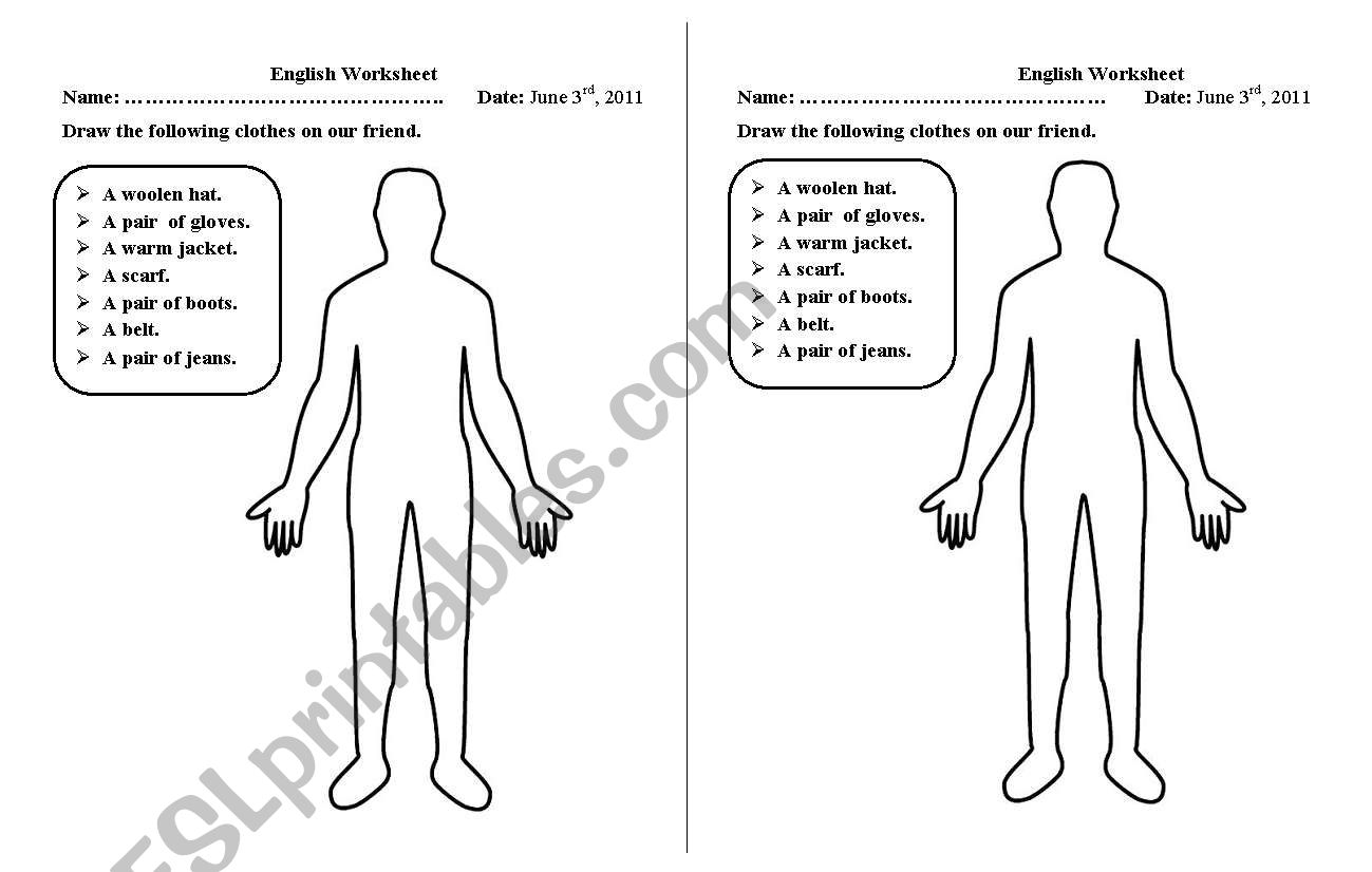 Draw some clothes...!!! worksheet