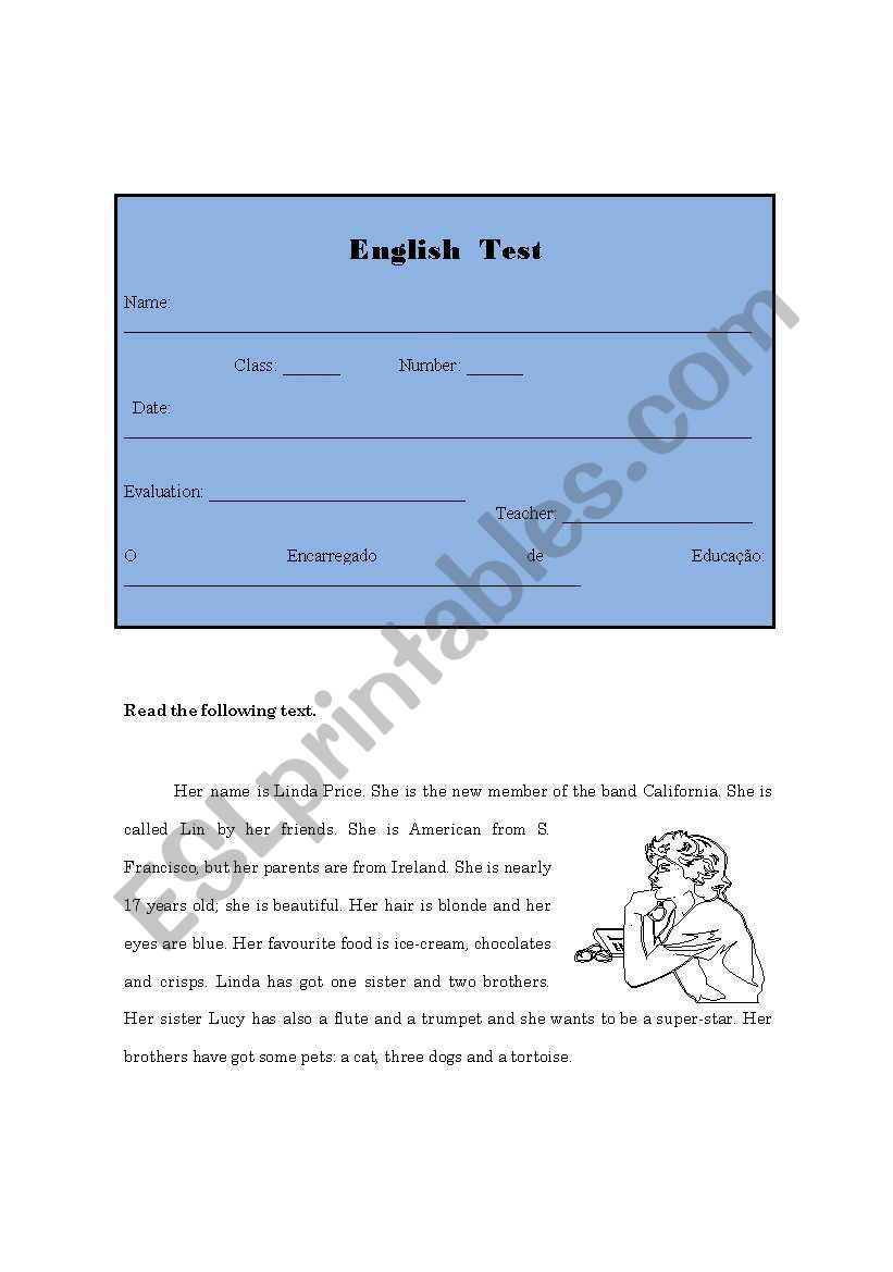 Test - Linda Price worksheet