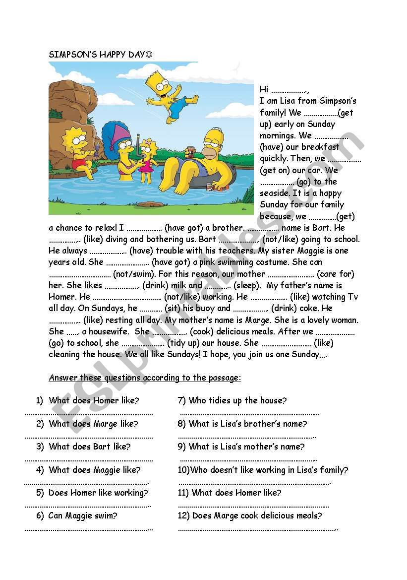 present simple worksheet