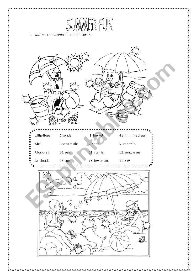 SUMMER FUN worksheet