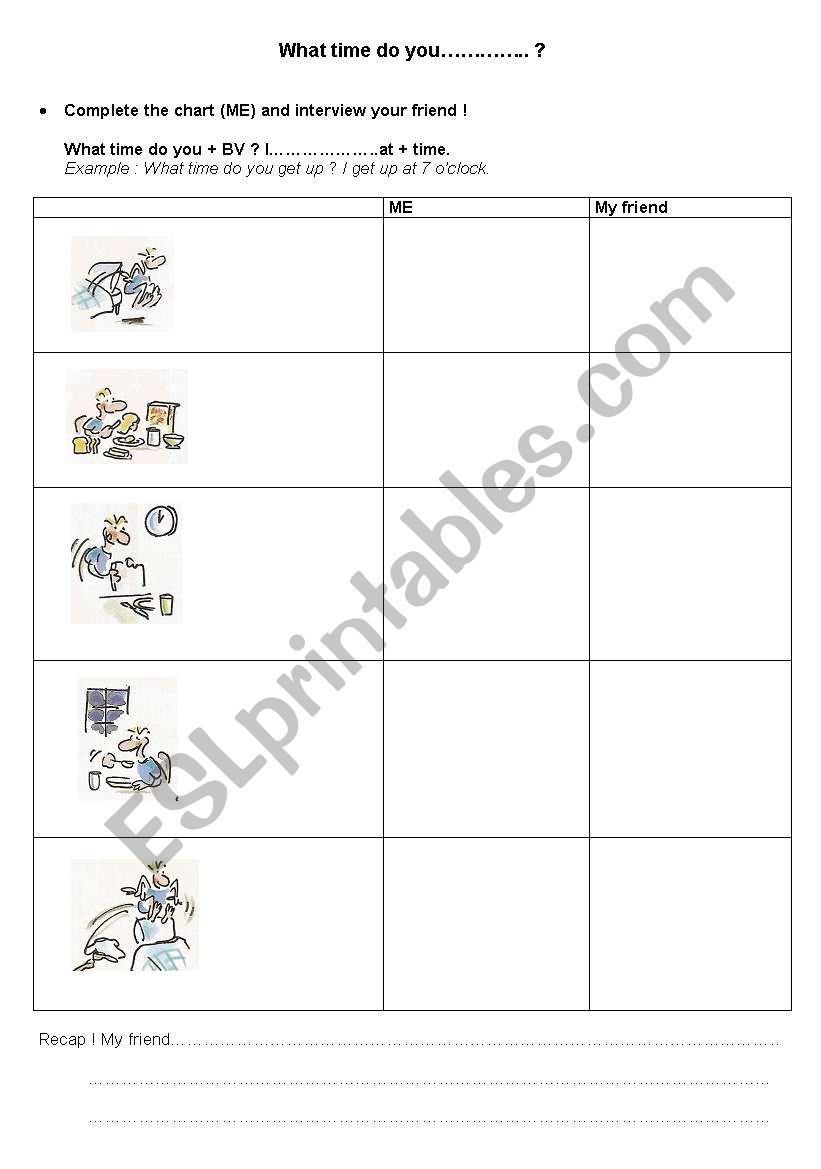 What time do you...? worksheet