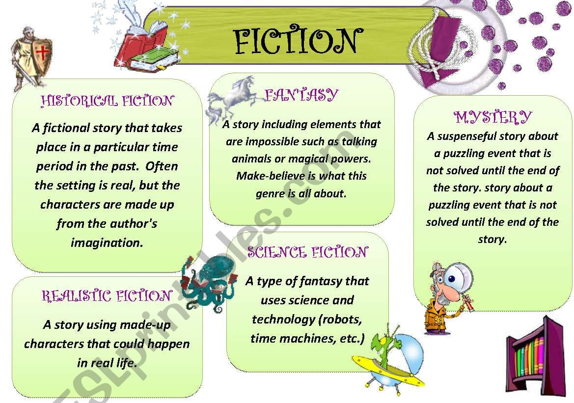 Reading genres: Fiction 1 - ESL worksheet by smiya