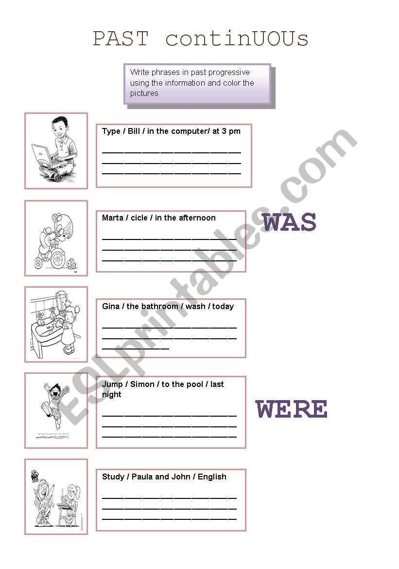 Past Progressive worksheet