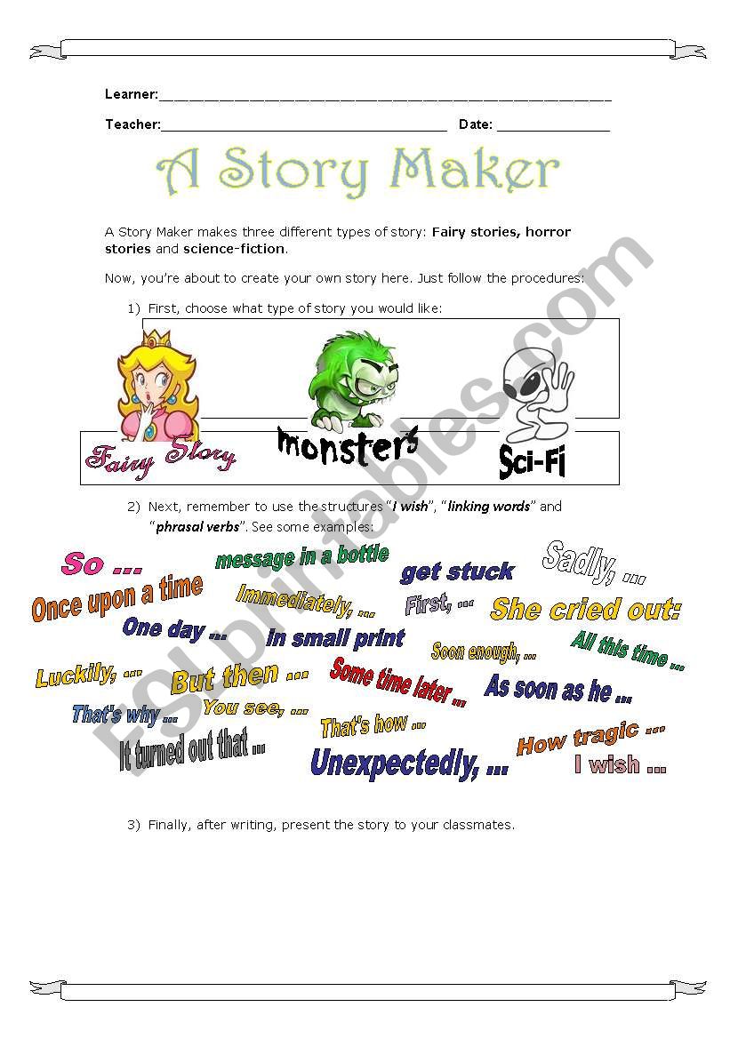 Story Maker worksheet