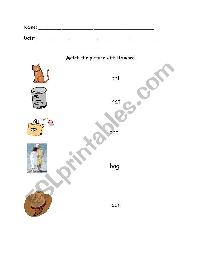 cvc with short a  worksheet