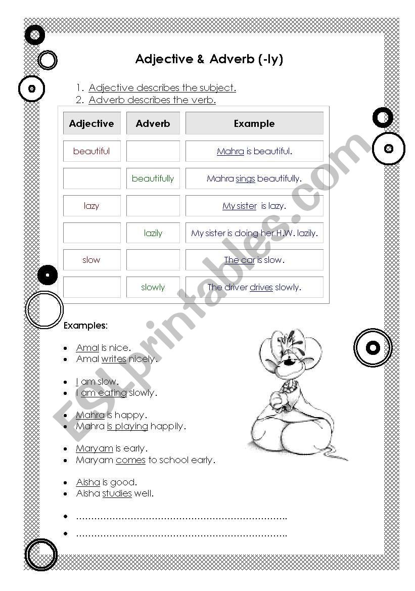 adjectives and adverbs worksheet