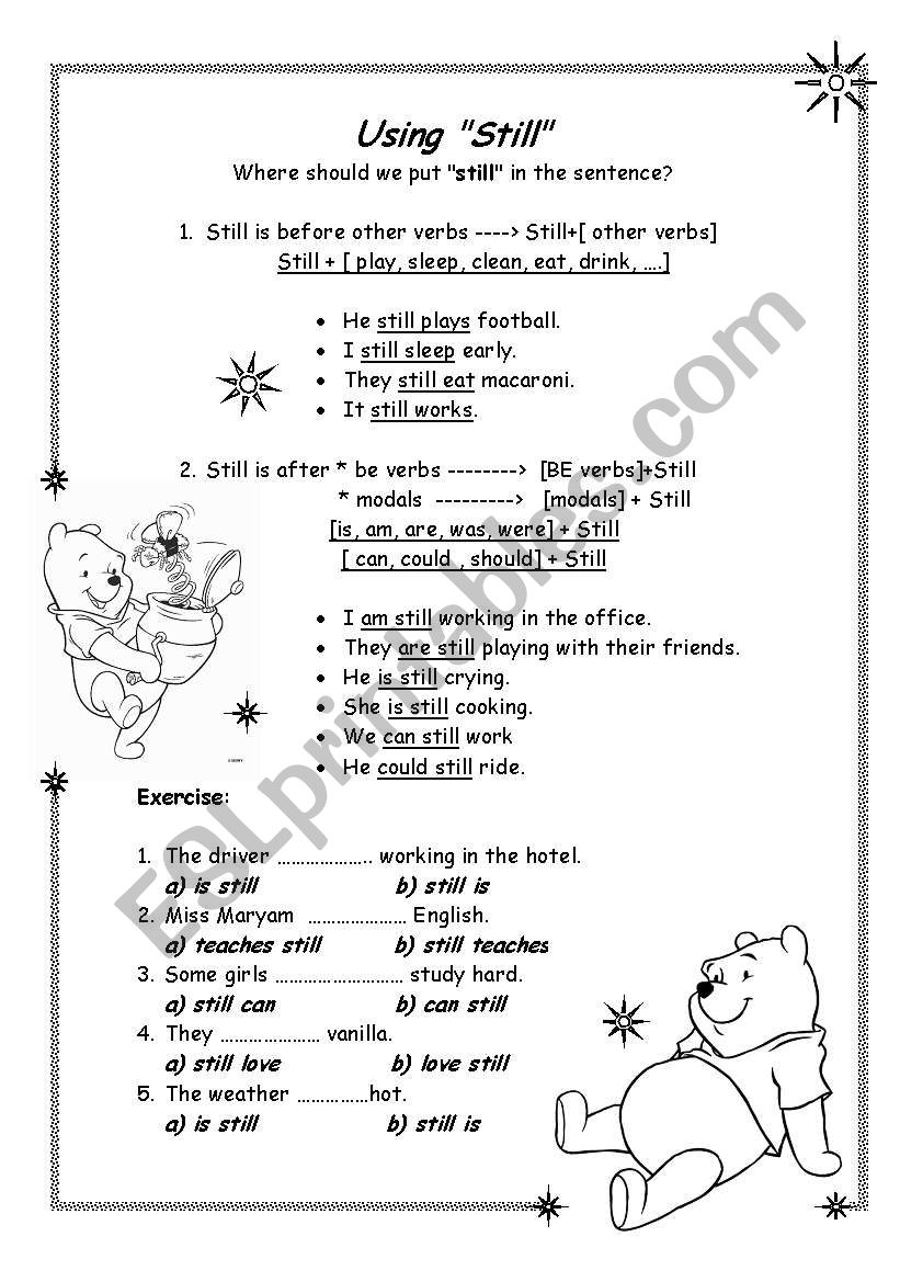 using still worksheet