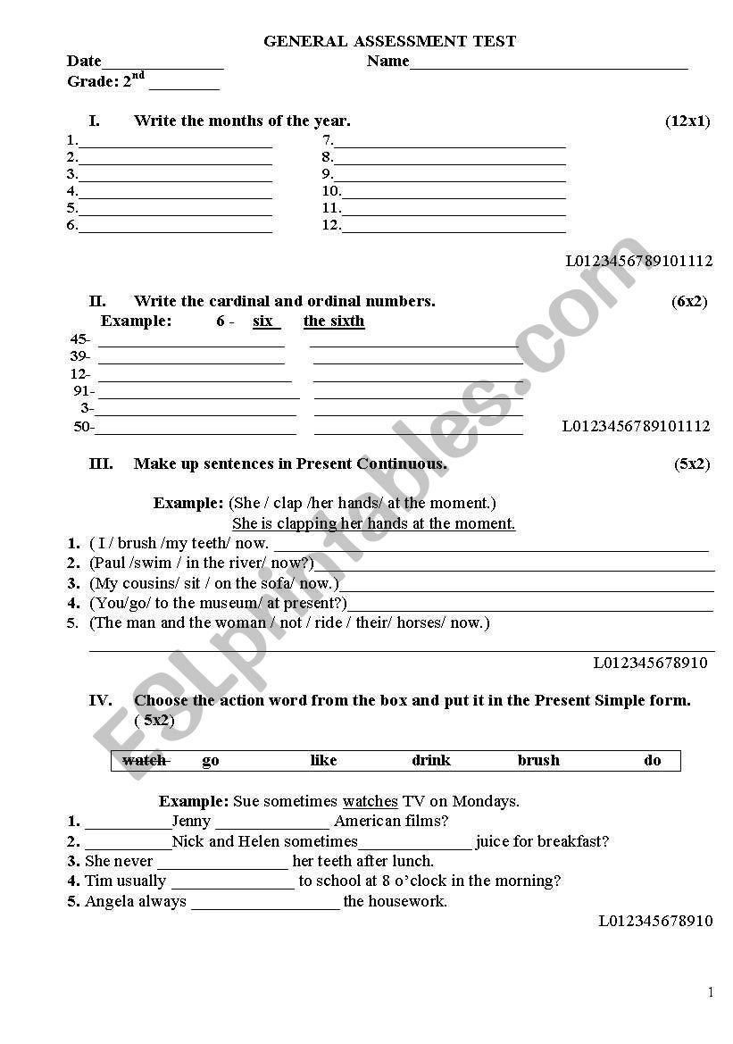 Test worksheet
