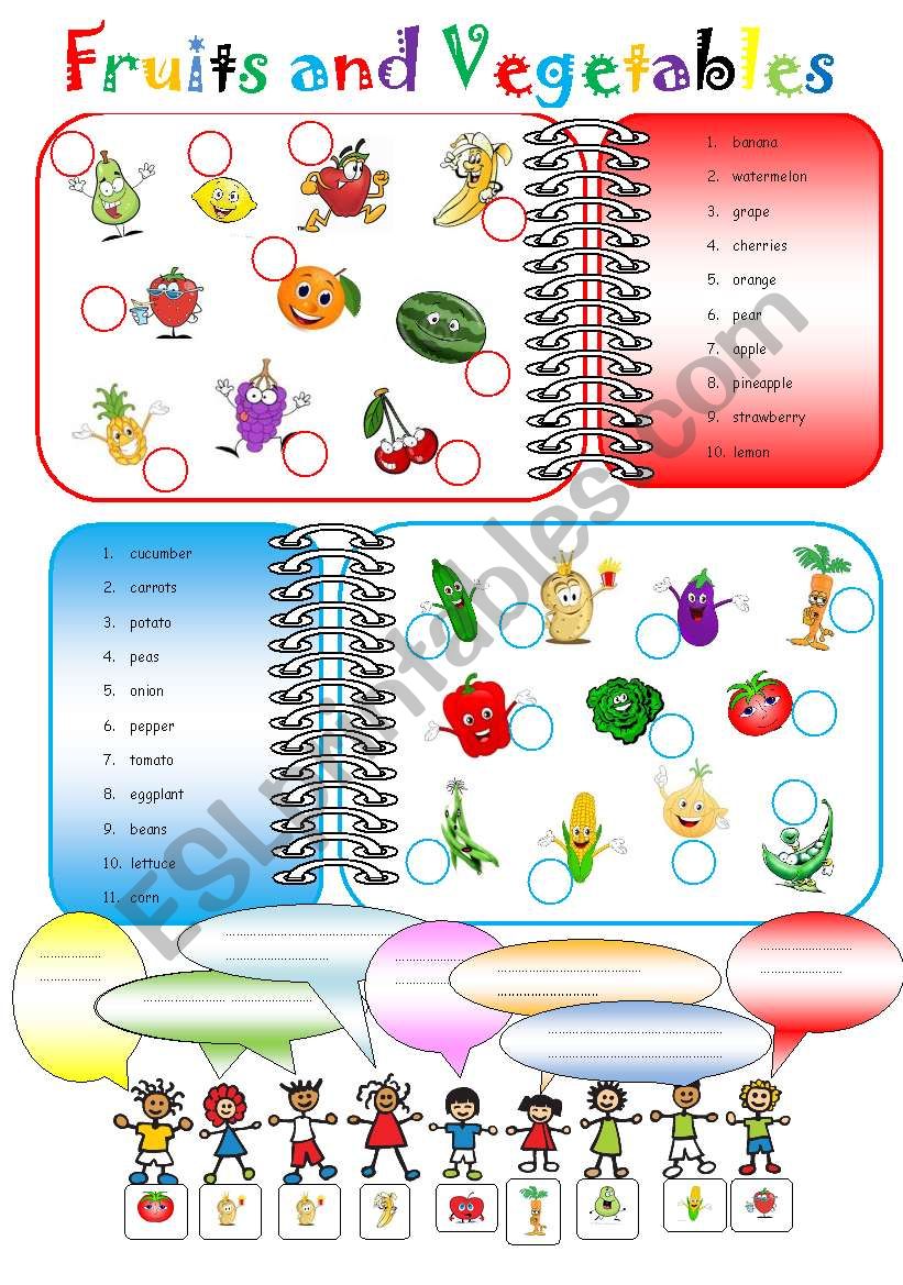 fruits and vegetables worksheet