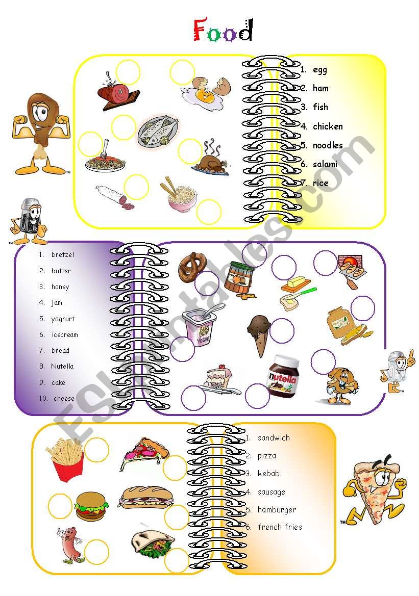 food worksheet