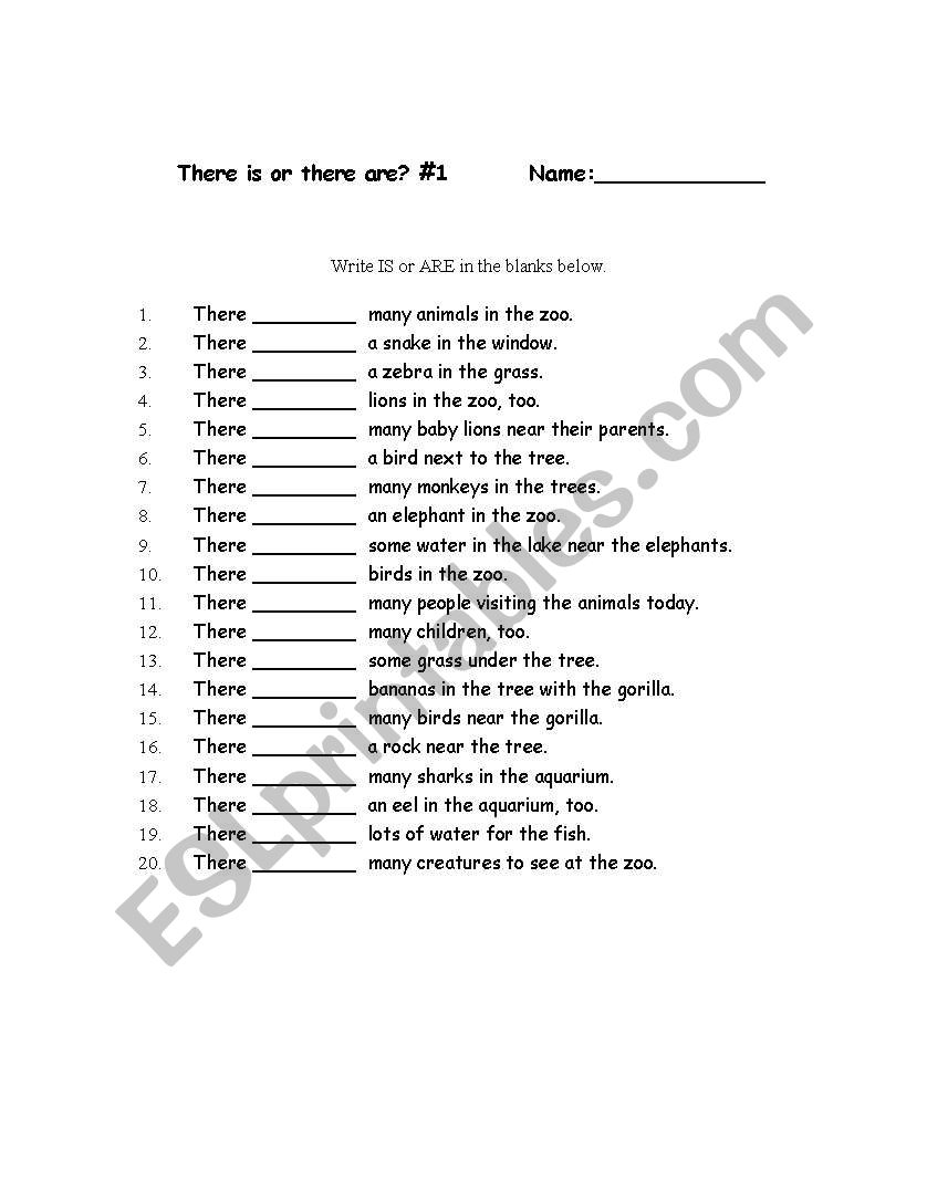 There is/are worksheet