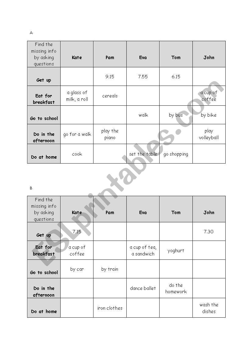 Present Simple - questions worksheet