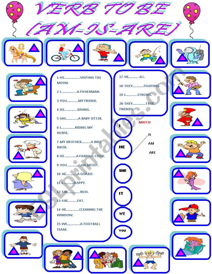 verb to be worksheet