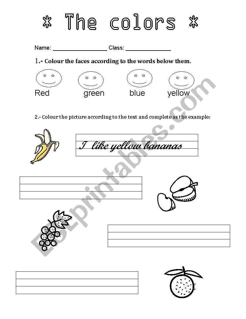 colors worksheet
