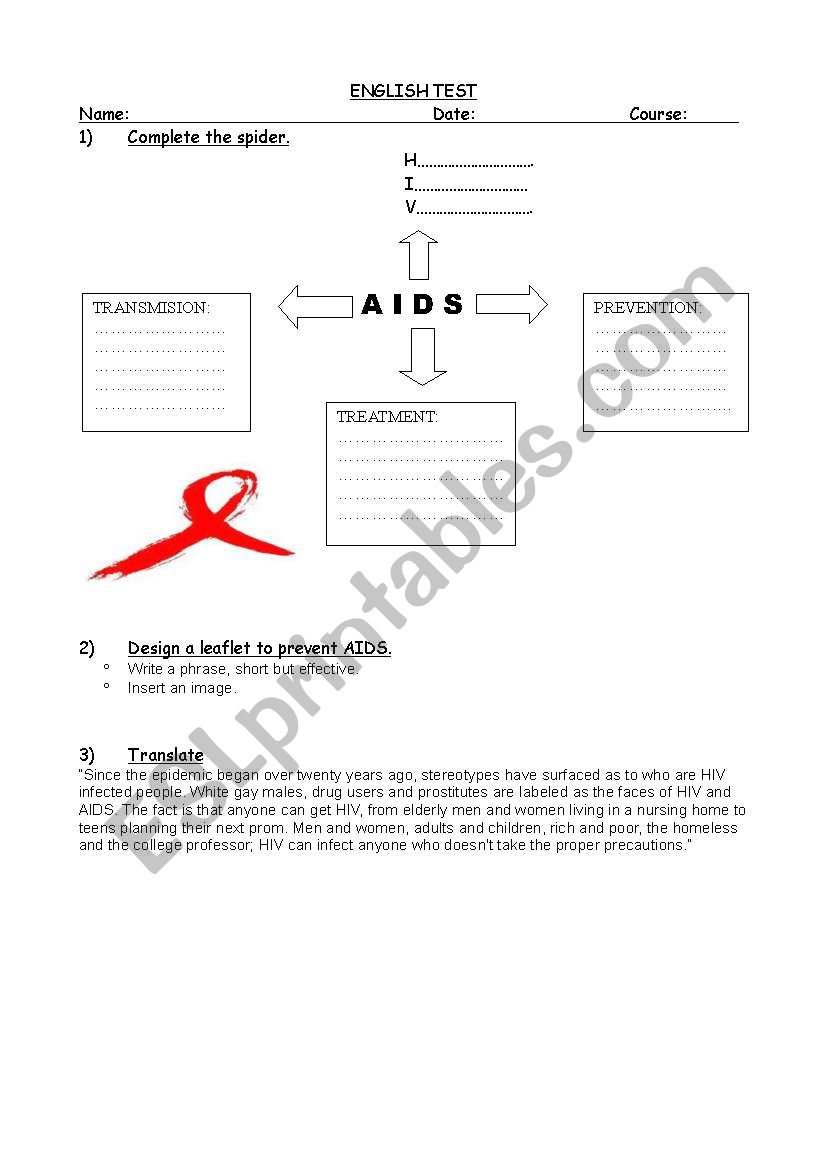 AIDS worksheet