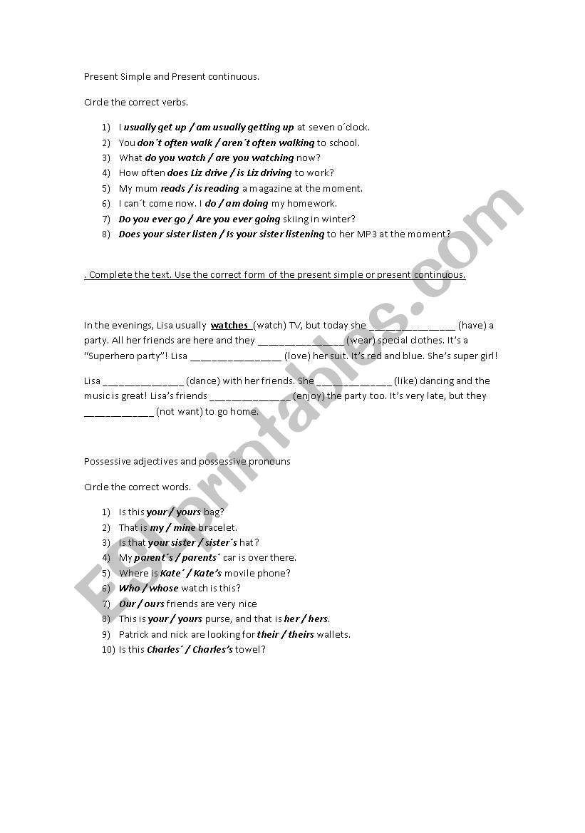 practice of grammar worksheet