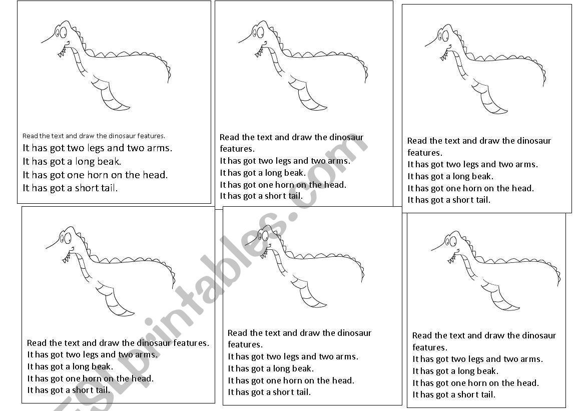 DINOSAUR BODY worksheet