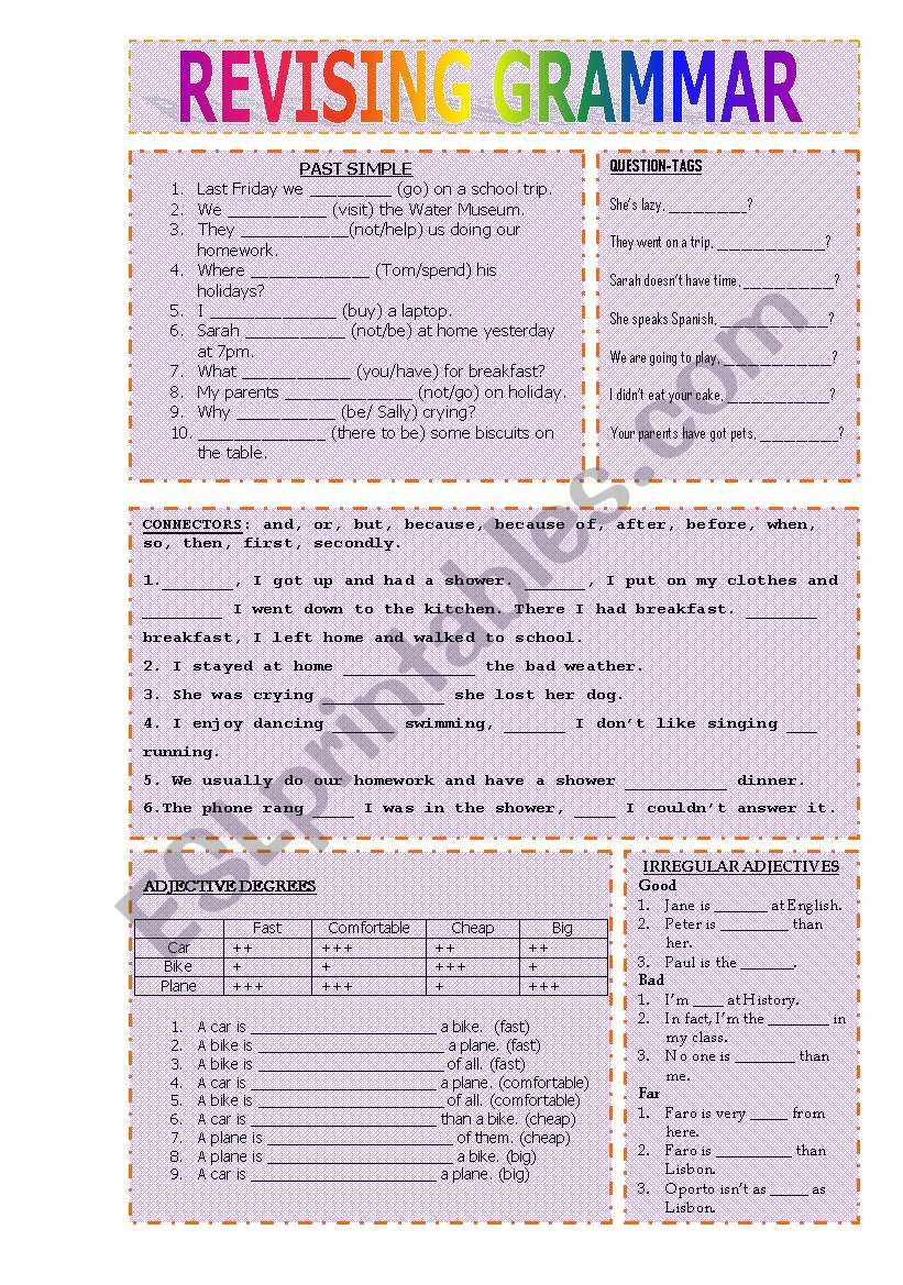 Grammar practice worksheet