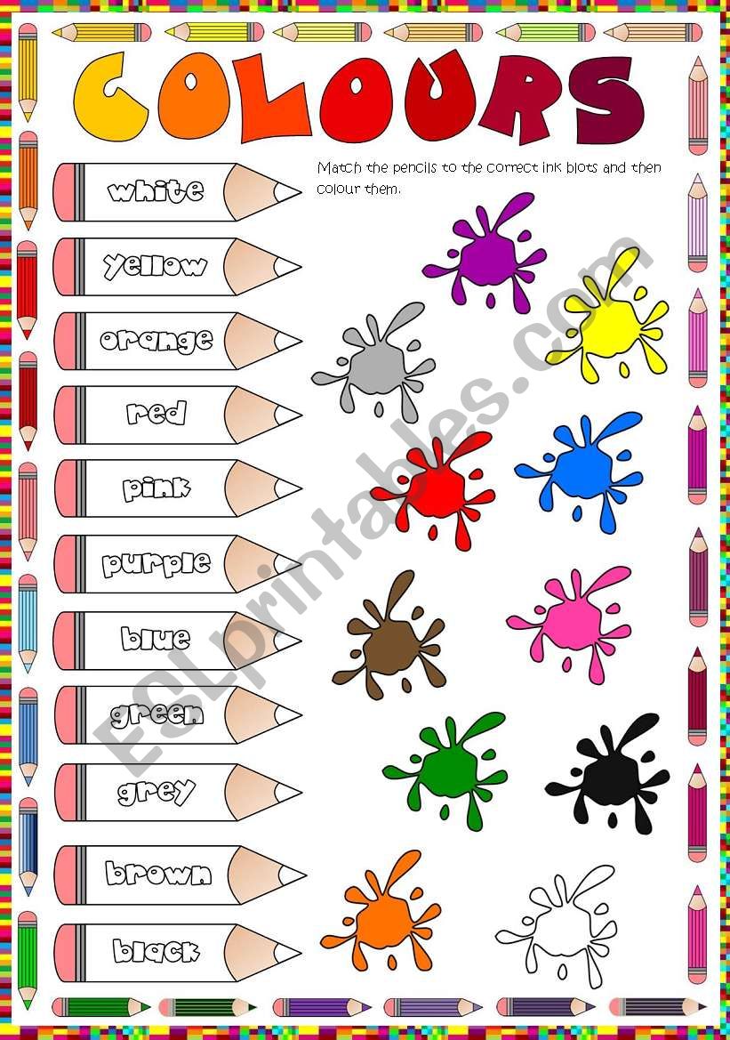 Colours worksheet