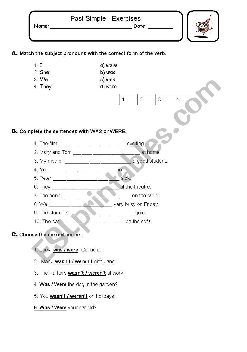 Past Simple Exercises worksheet