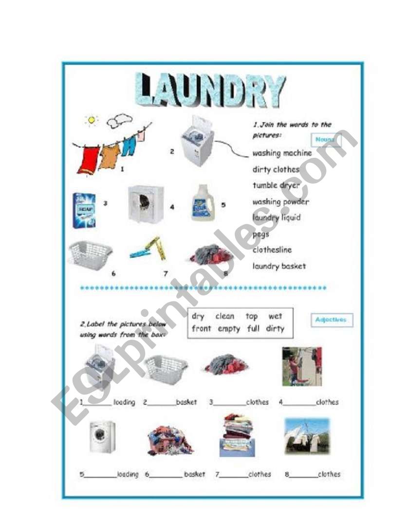 Laundry worksheet