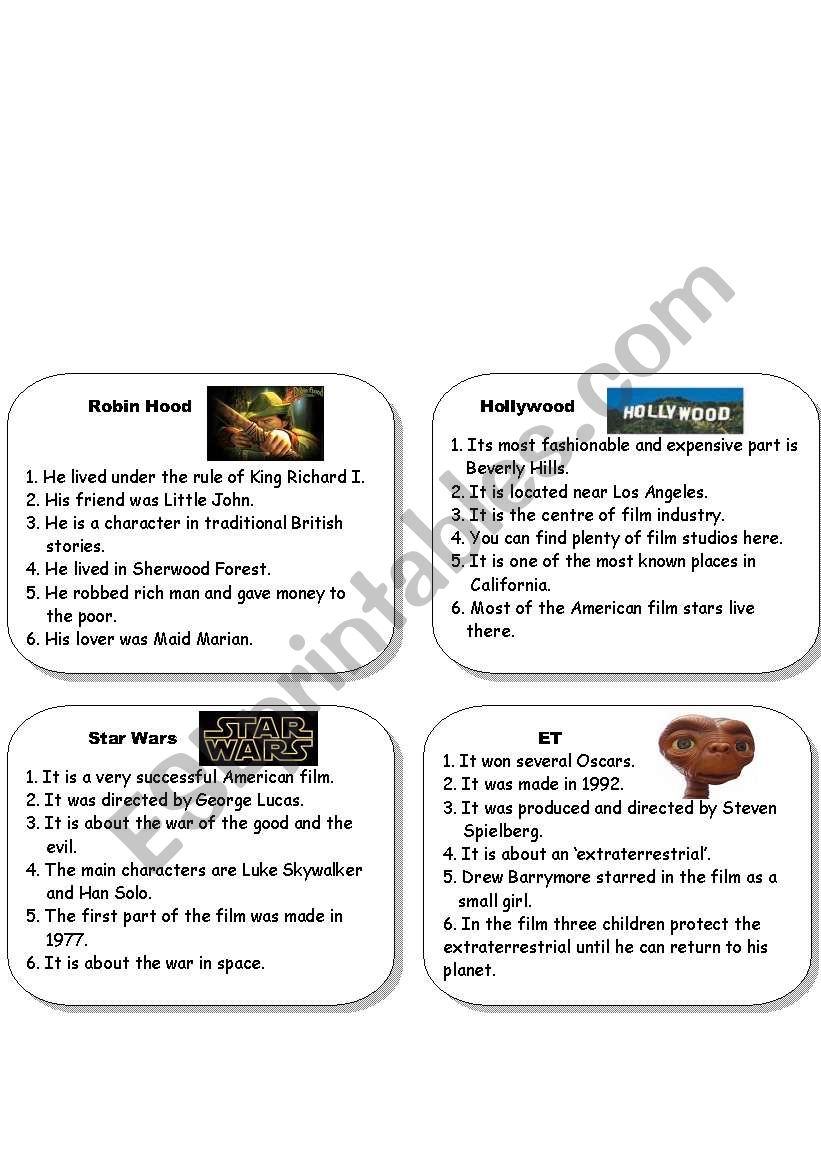 Boardgame  cards 5 worksheet