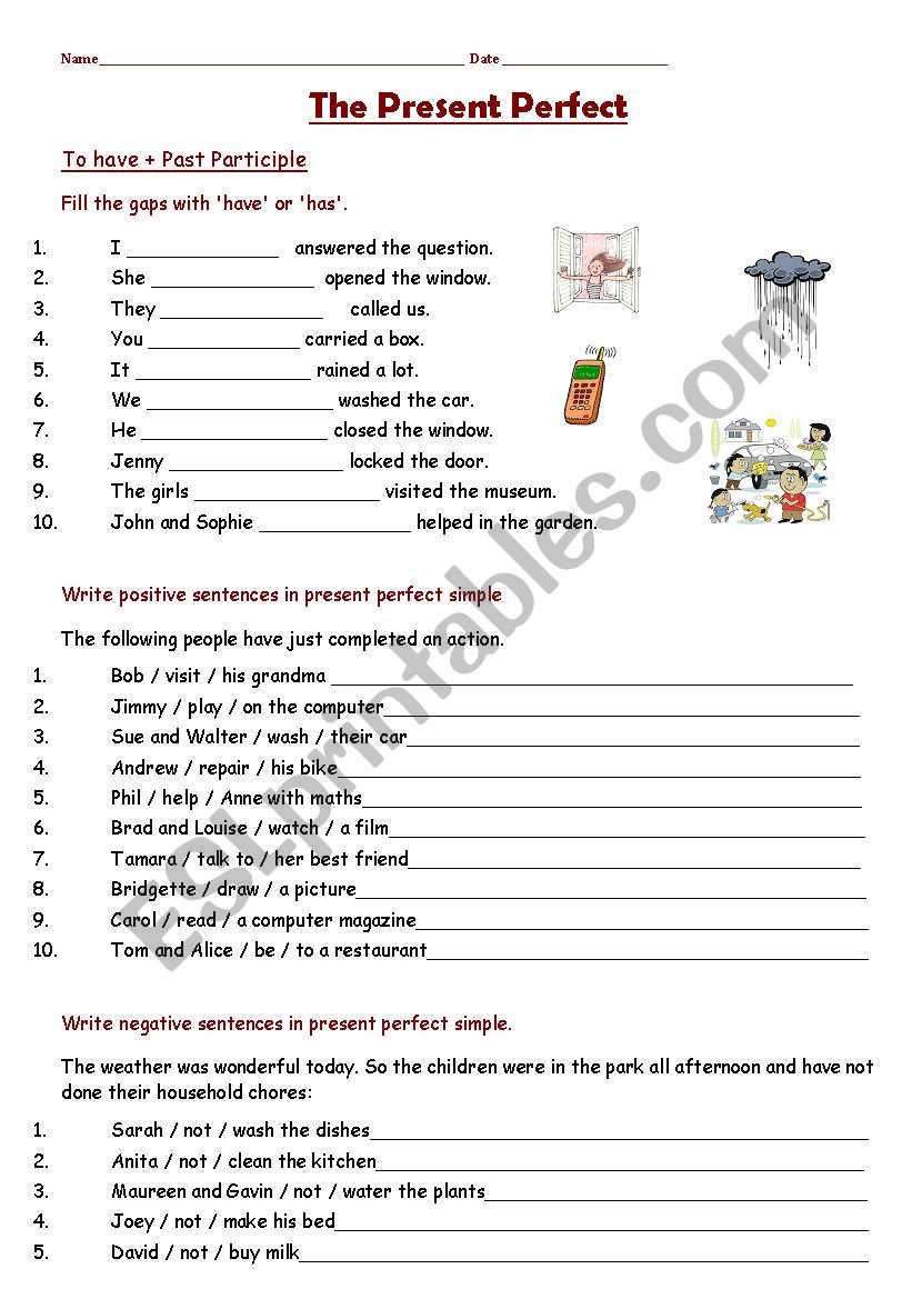 Present Perfect Simple worksheet