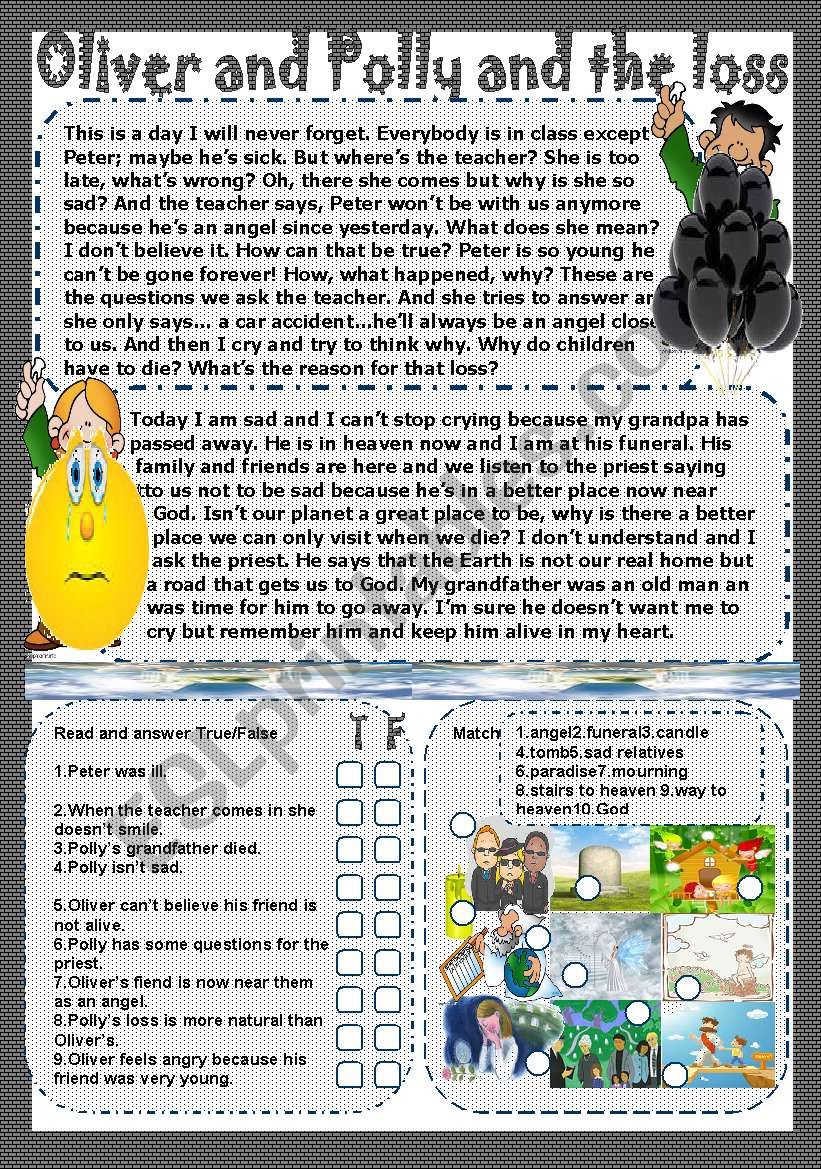 Oliver and Polly and the loss worksheet