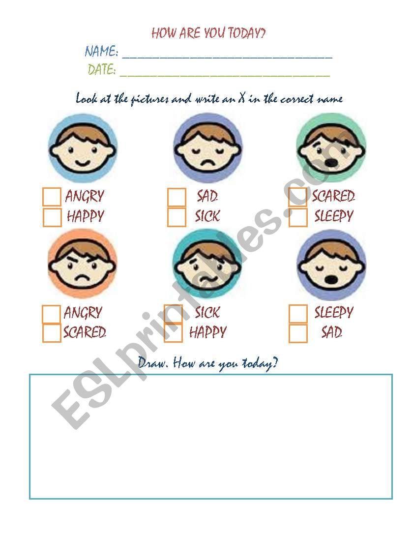 How are you today? worksheet