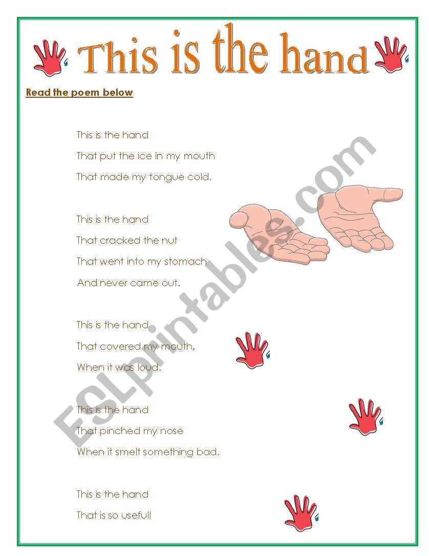 poem worksheet