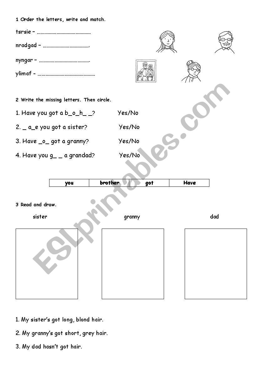 Family worksheet