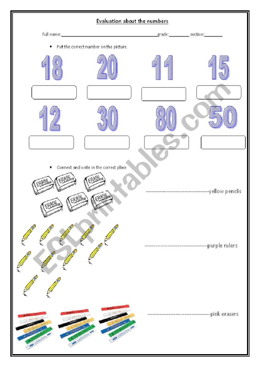 evaluation worksheet