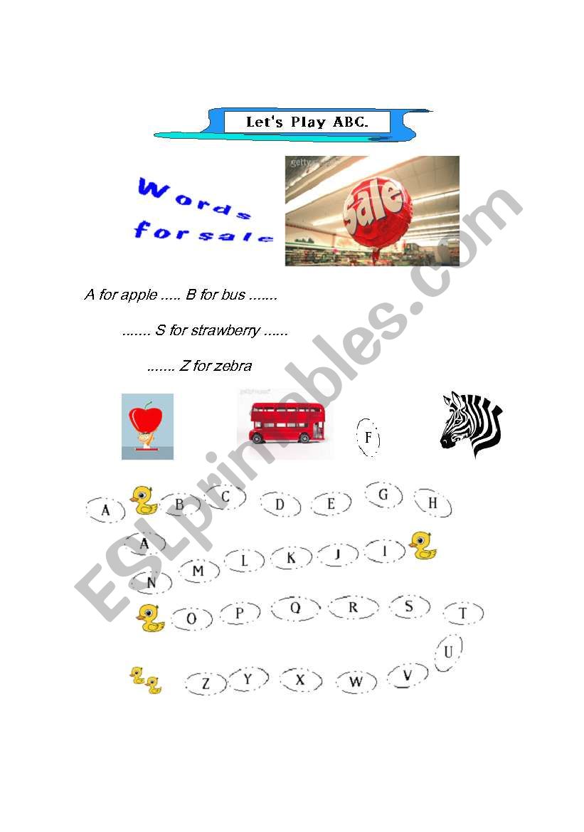 Lets learn ABC worksheet