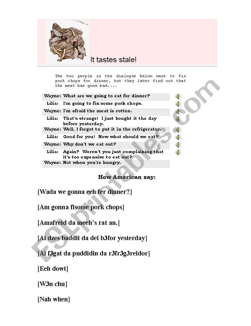 it tastes stale worksheet