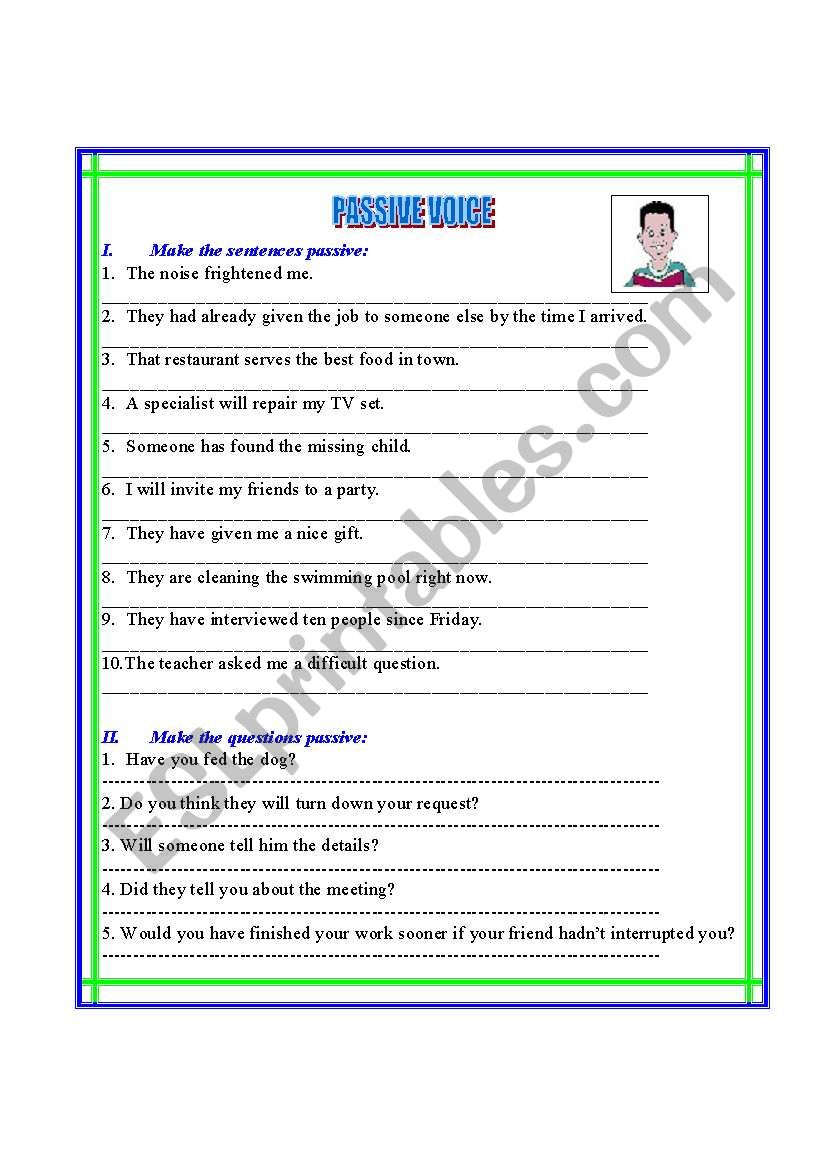 Passive voice worksheet