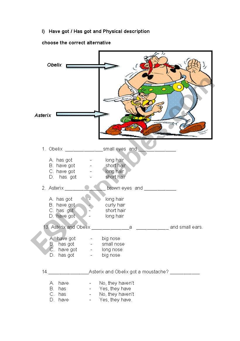 SHEET ON HAS/HAVE GOT worksheet