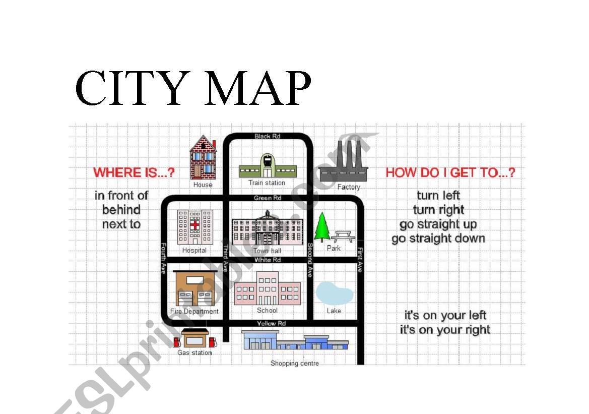 CITY MAP worksheet