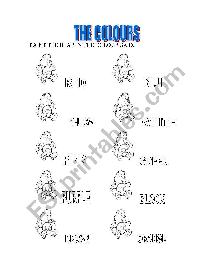 the Colours worksheet