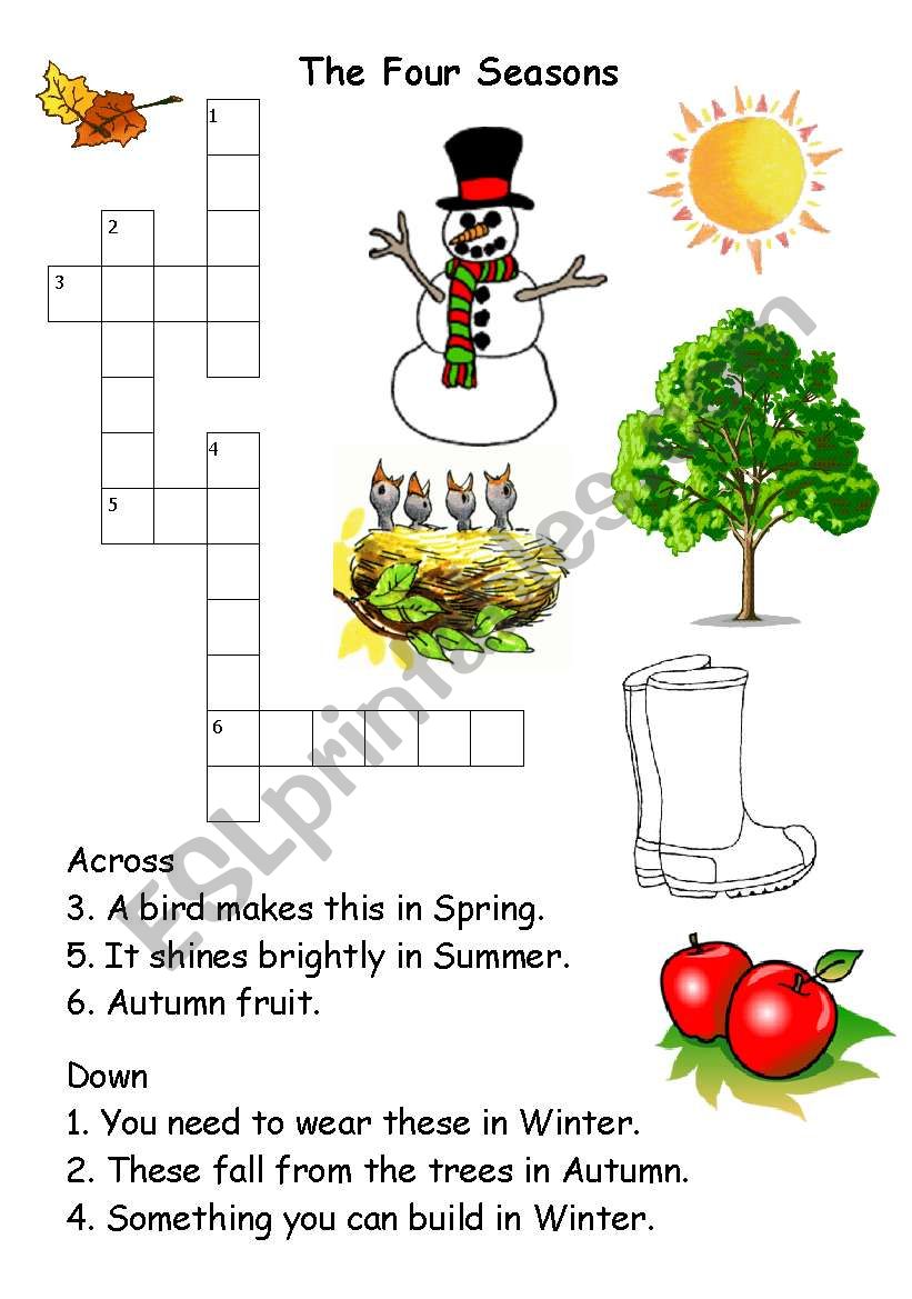 Four Seasons worksheet