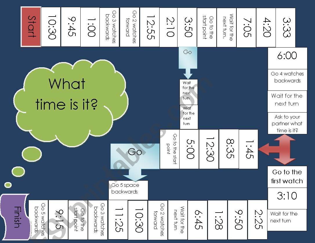 Time boardgame worksheet