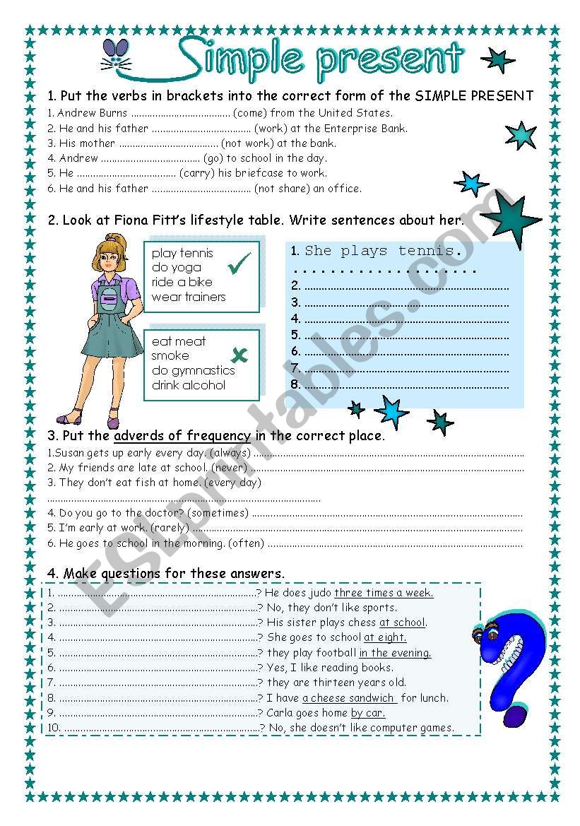 Simple present worksheet