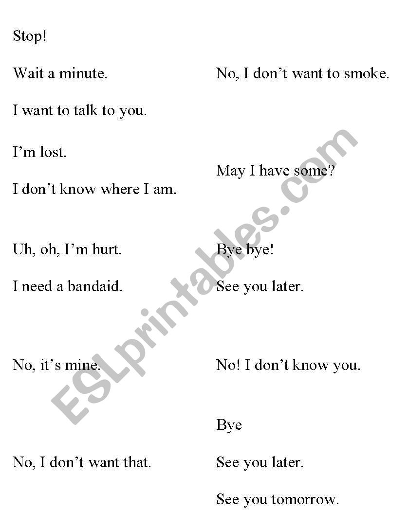 Everyday Phrases worksheet