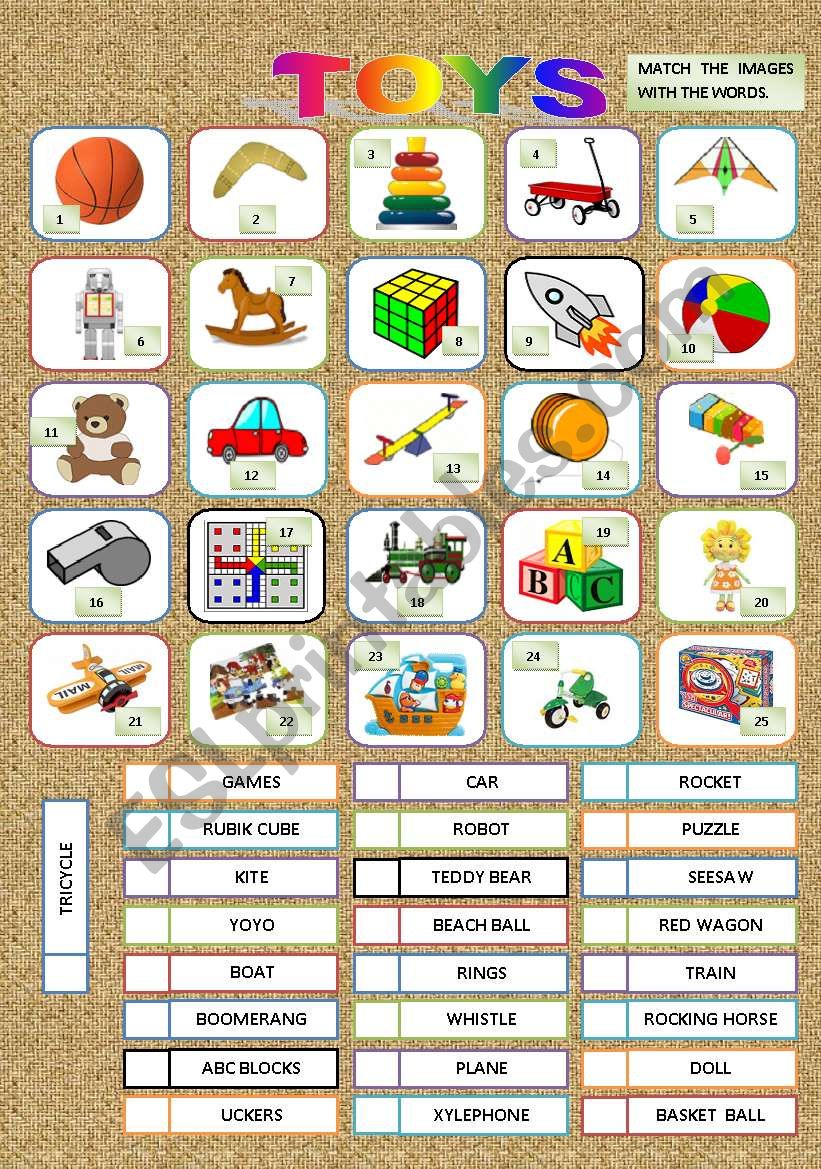 TOYS MATCHING worksheet